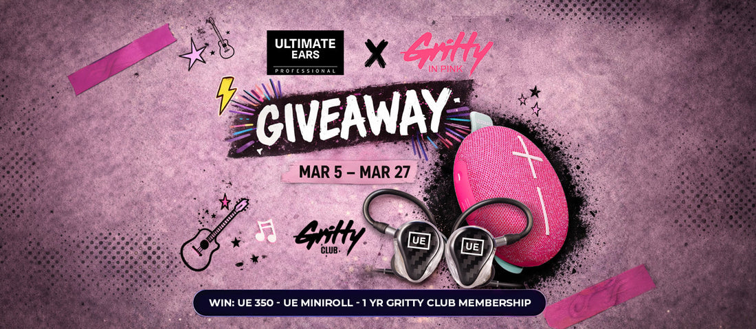UE Pro x Gritty in Pink Giveaway: Win UE 350 + UE MINIROLL + 1-Year Gritty Club